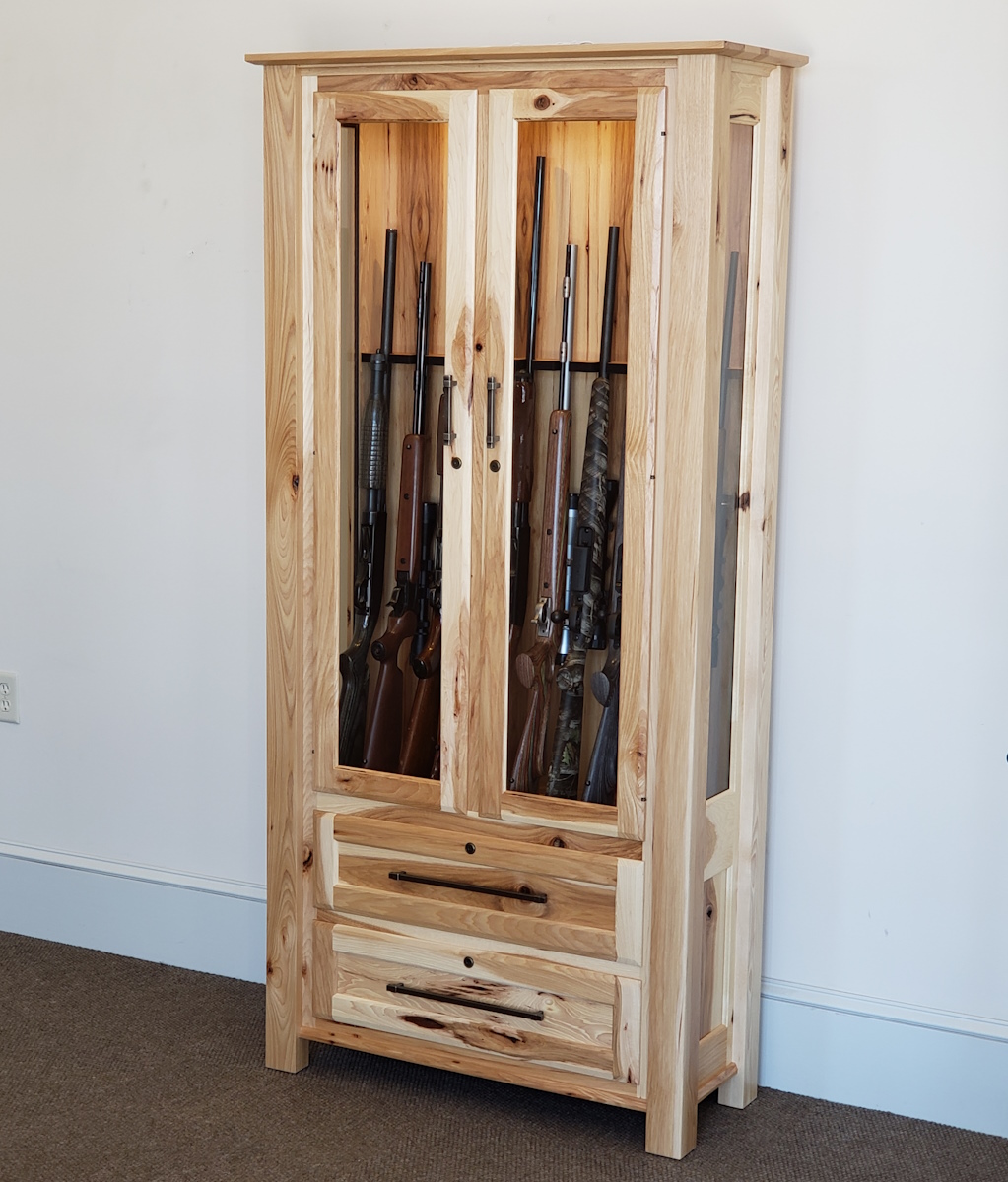 Rustic Hickory Dakota 10 Gun Cabinet – Instock Image